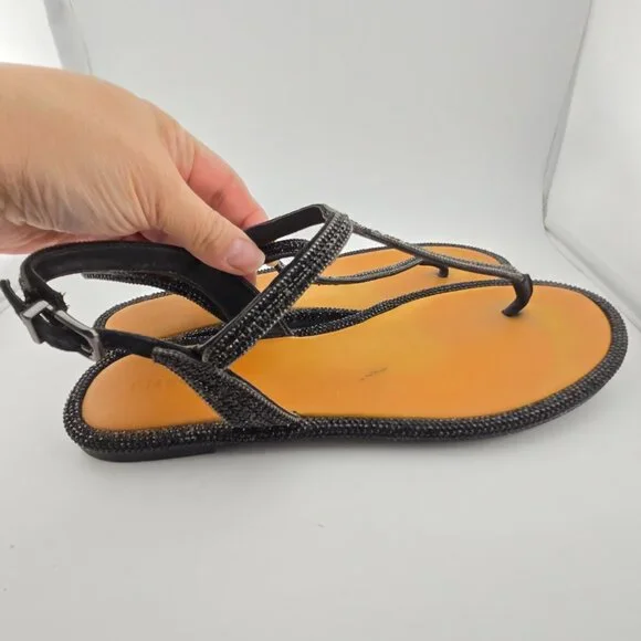 Gianni Bini Avellia Black Jewel Embellished T-Strap Sandals โ Women's Size 8M - Picture 5 of 14